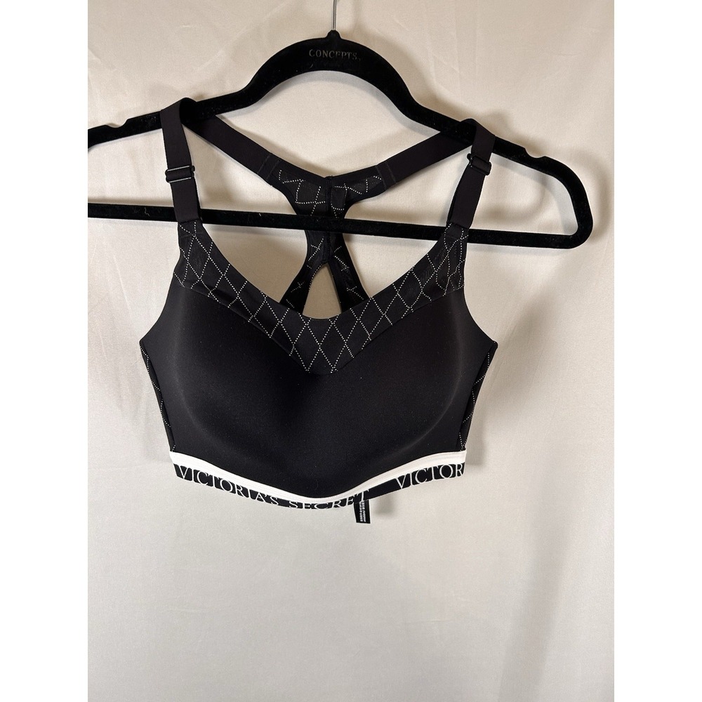 Incredible by Victorias Secret On Point Sports Bra 32DDD Racerback Black - Picture 2 of 8